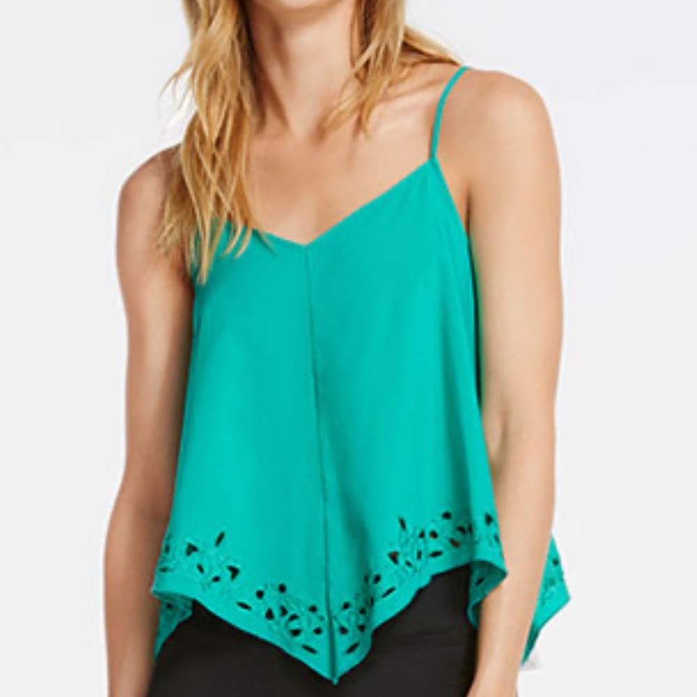 FABLETICS Cropped Tank Top‎ Womens M Teal Cami Cut Out Design FairyCore Festival